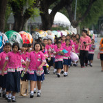 School group at Elephant Parade Bangkok