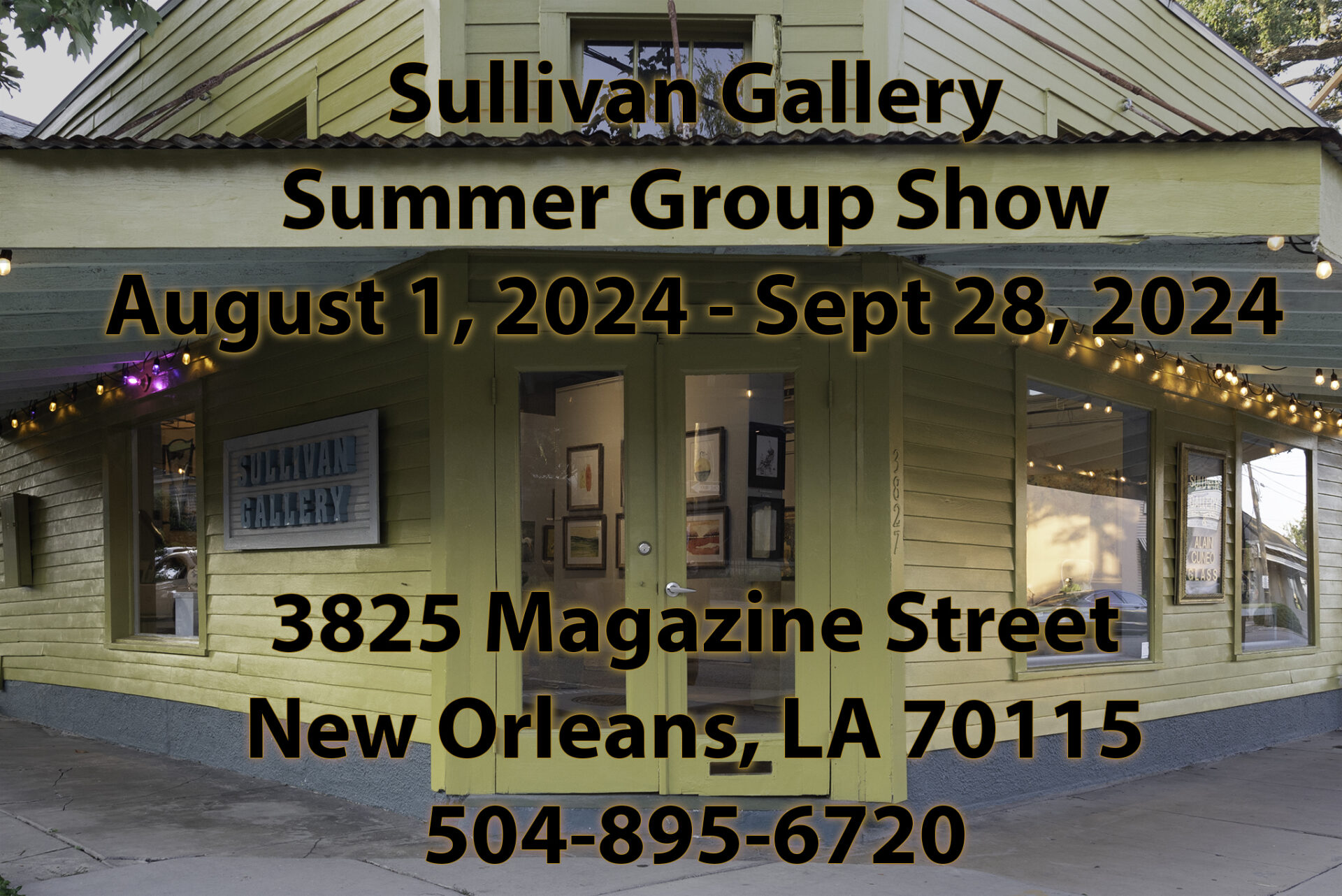 Gallery flyer for the Summer Group Show at Sullivan Gallery, featuring fine art photography by Christopher Ryan.