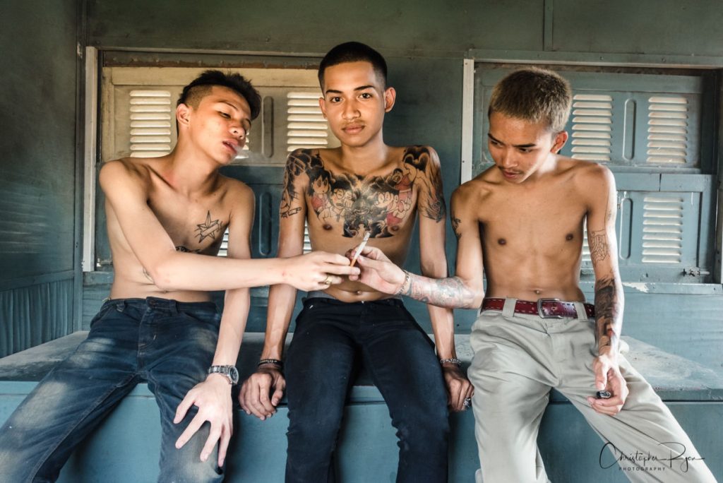 Tattooed Teens on Abandoned Train